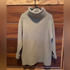 Joseph Ribbed Gray Turtleneck Sweater XS oversized